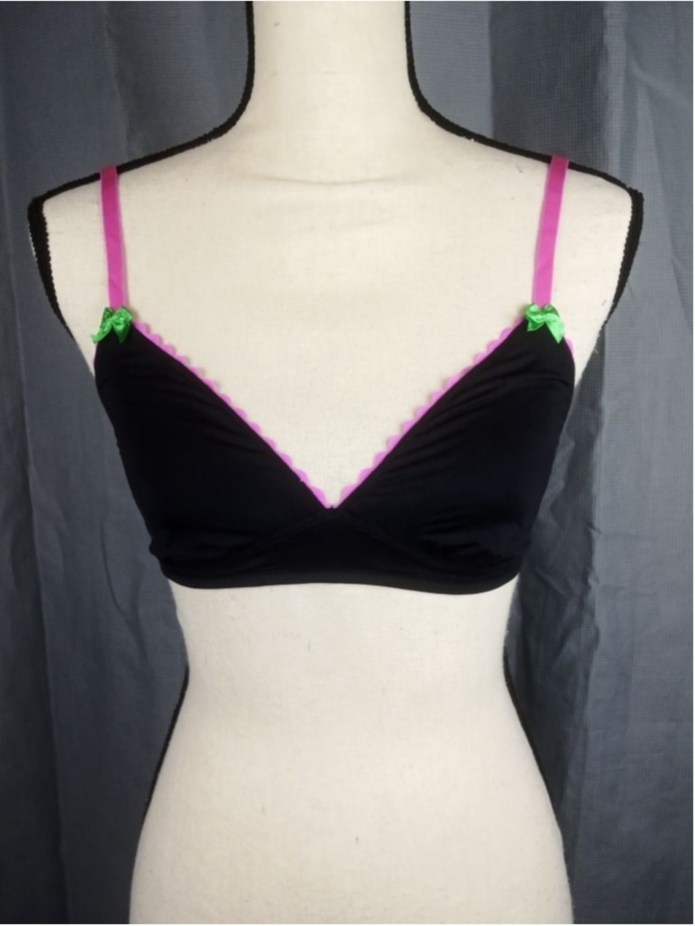 PARADE Bikini Top Black Pink Small Recycled Nylon Spandex